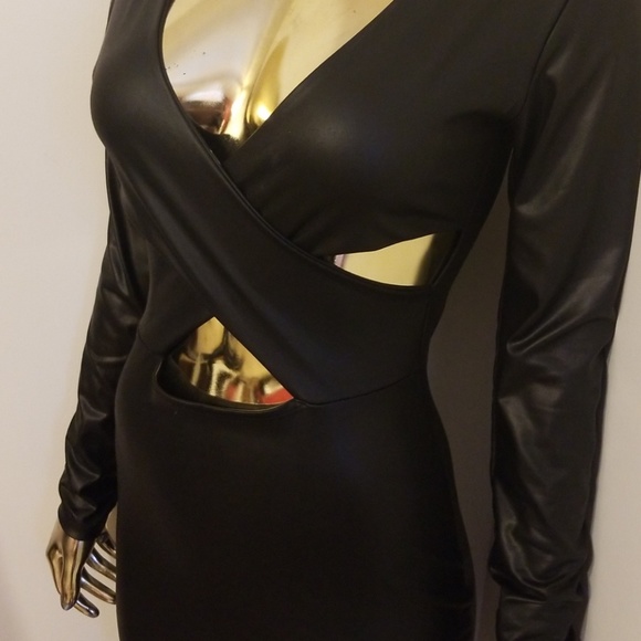 Faux Leather Dress - Picture 3 of 6